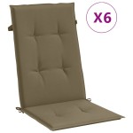 vidaXL Perne scaun spătar înalt 6buc melanj gri taupe120x50x4cm textil vidaXL Perne scaun spătar înalt 6buc melanj gri taupe120x50x4cm textil