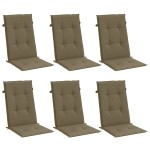 vidaXL Perne scaun spătar înalt 6buc melanj gri taupe120x50x4cm textil vidaXL Perne scaun spătar înalt 6buc melanj gri taupe120x50x4cm textil