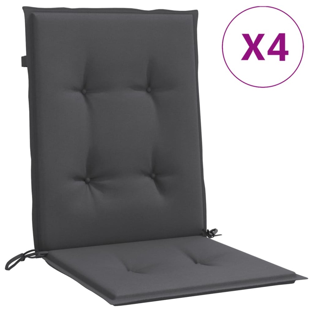 vidaXL Perne scaun spătar mic 4 buc. melanj antracit 100x50x4cm textil