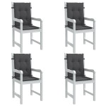 vidaXL Perne scaun spătar mic 4 buc. melanj antracit 100x50x4cm textil vidaXL Perne scaun spătar mic 4 buc. melanj antracit 100x50x4cm textil