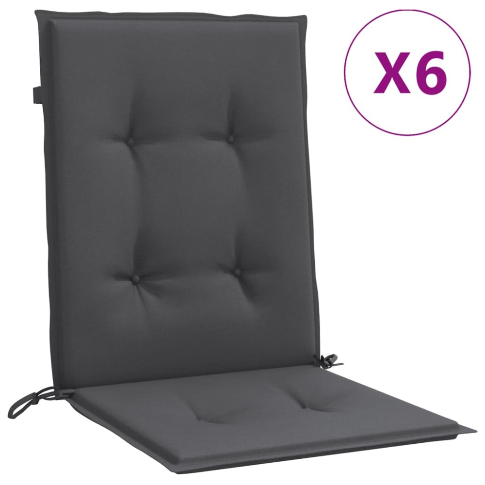 vidaXL Perne scaun spătar mic 6 buc. melanj antracit 100x50x4cm textil