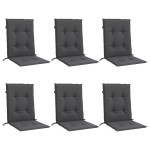 vidaXL Perne scaun spătar mic 6 buc. melanj antracit 100x50x4cm textil vidaXL Perne scaun spătar mic 6 buc. melanj antracit 100x50x4cm textil