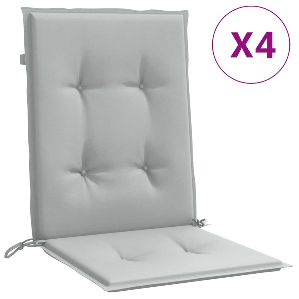 vidaXL Perne scaun cu spătar scund 4 buc. melanj gri 100x50x4cm textil
