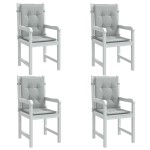 vidaXL Perne scaun cu spătar scund 4 buc. melanj gri 100x50x4cm textil