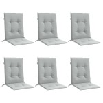 vidaXL Perne scaun cu spătar scund 6 buc. melanj gri 100x50x4cm textil vidaXL Perne scaun cu spătar scund 6 buc. melanj gri 100x50x4cm textil