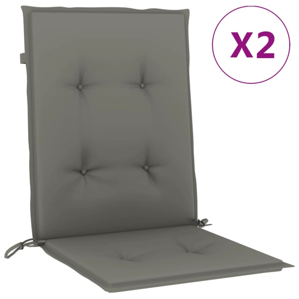 vidaXL Perne scaun cu spătar scund 2 buc. melanj gri 100x50x4cm textil