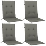 vidaXL Perne scaun cu spătar scund 4 buc. melanj gri 100x50x4cm textil vidaXL Perne scaun cu spătar scund 4 buc. melanj gri 100x50x4cm textil