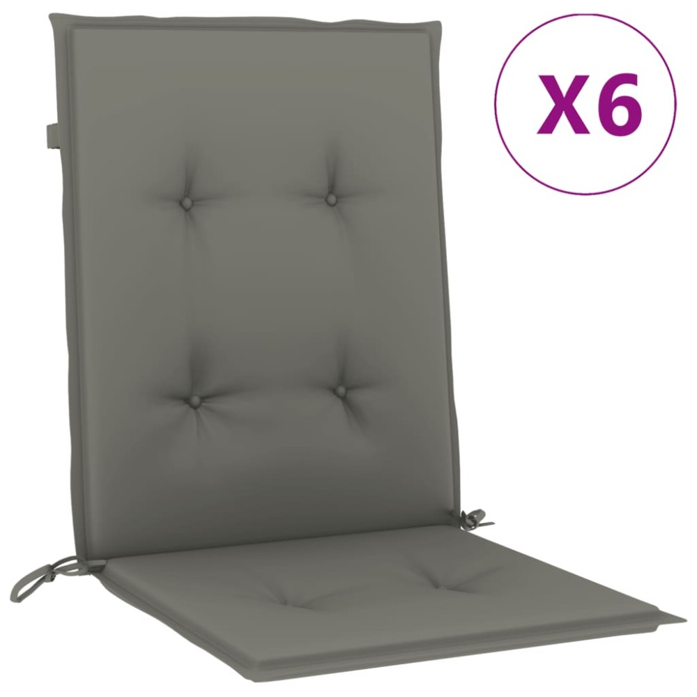 vidaXL Perne scaun cu spătar scund 6 buc. melanj gri 100x50x4cm textil