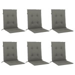 vidaXL Perne scaun cu spătar scund 6 buc. melanj gri 100x50x4cm textil