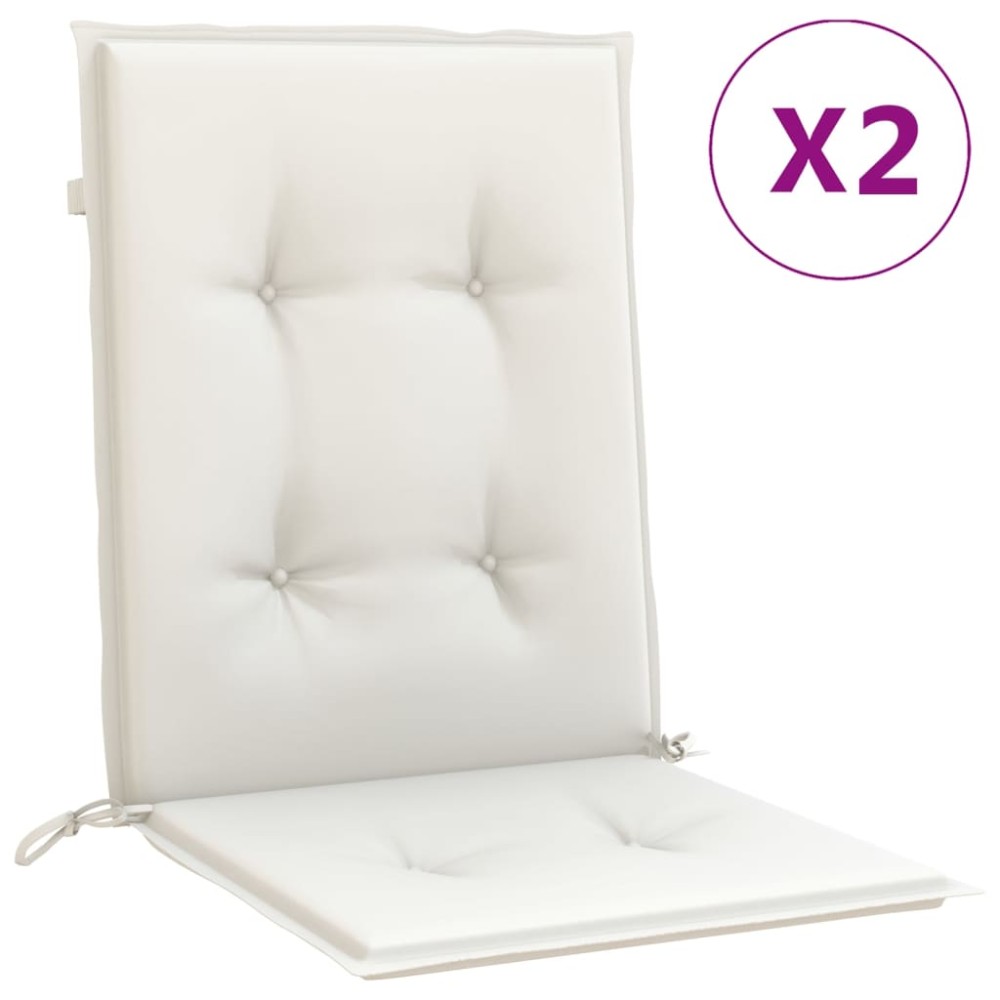 vidaXL Perne scaun cu spătar scund 2buc. melanj crem 100x50x4cm textil