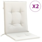 vidaXL Perne scaun cu spătar scund 2buc. melanj crem 100x50x4cm textil
