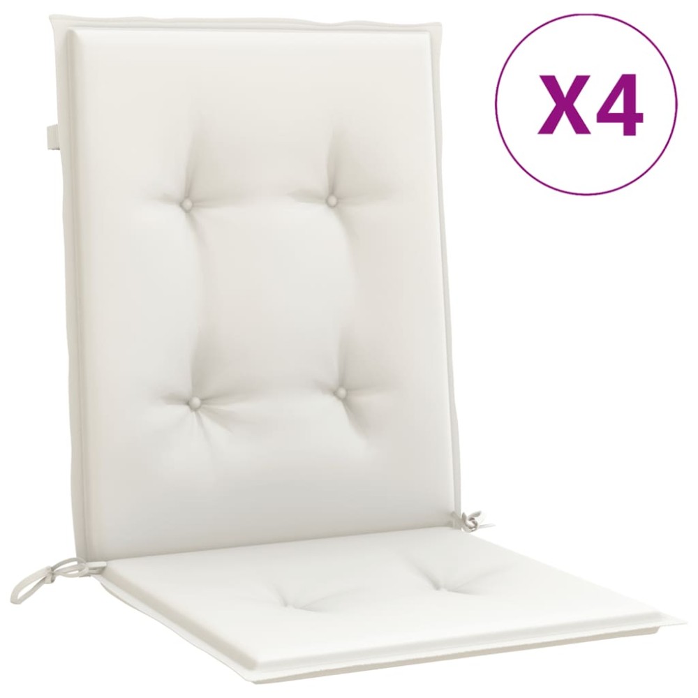 vidaXL Perne scaun cu spătar scund 4buc. melanj crem 100x50x4cm textil