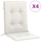 vidaXL Perne scaun cu spătar scund 4buc. melanj crem 100x50x4cm textil