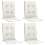 vidaXL Perne scaun cu spătar scund 4buc. melanj crem 100x50x4cm textil
