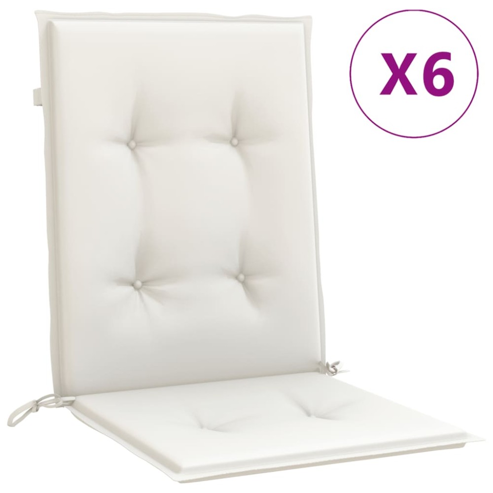 vidaXL Perne scaun cu spătar scund 6buc. melanj crem 100x50x4cm textil