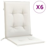vidaXL Perne scaun cu spătar scund 6buc. melanj crem 100x50x4cm textil