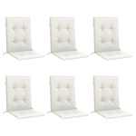 vidaXL Perne scaun cu spătar scund 6buc. melanj crem 100x50x4cm textil