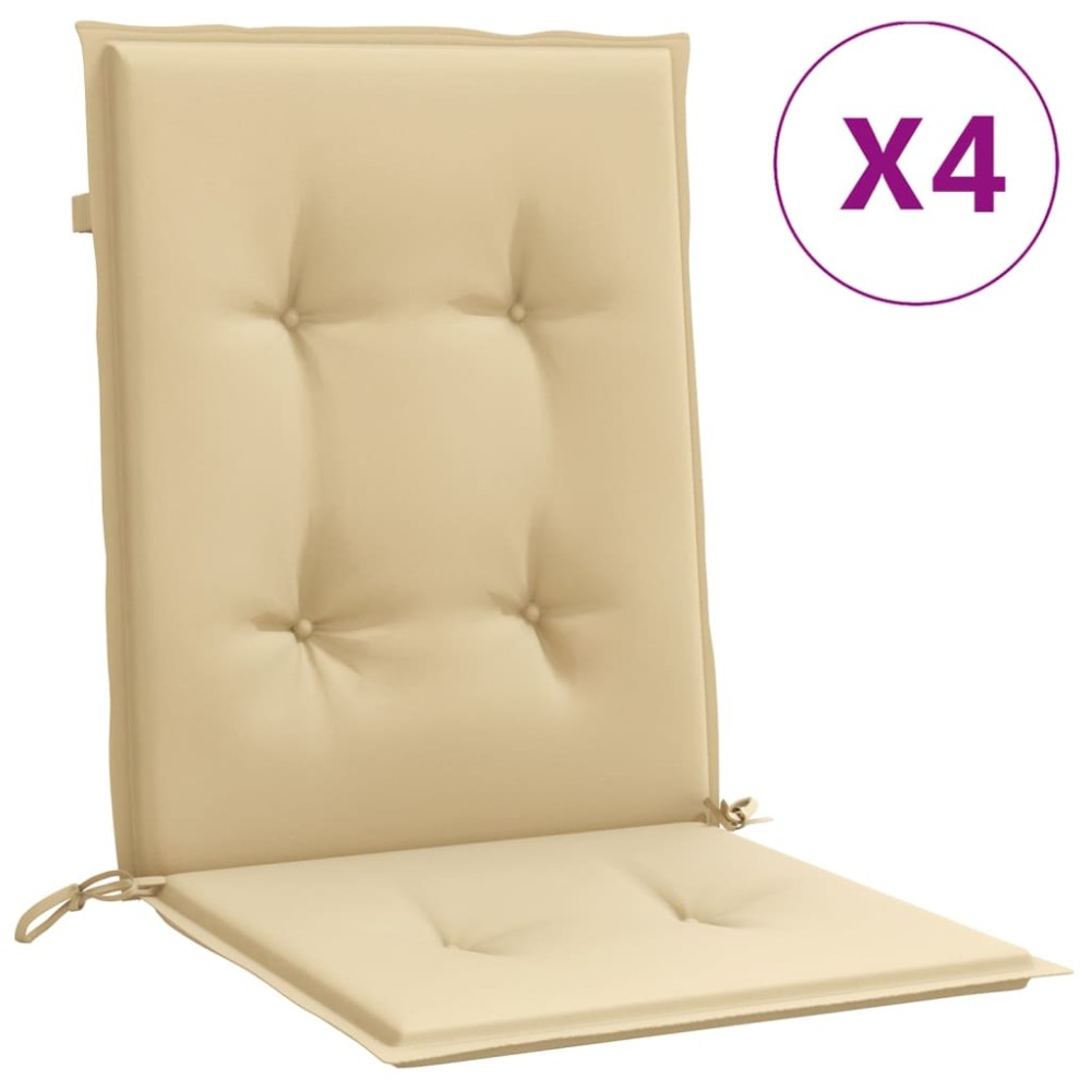 vidaXL Perne scaun cu spătar mic, 4 buc. melanj bej 100x50x4 cm textil