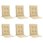 vidaXL Perne scaun cu spătar mic, 6 buc. melanj bej 100x50x4 cm textil vidaXL Perne scaun cu spătar mic, 6 buc. melanj bej 100x50x4 cm textil