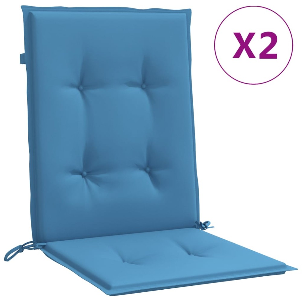 vidaXL Perne scaun spătar mic 2 buc. melanj albastru 100x50x4cm textil