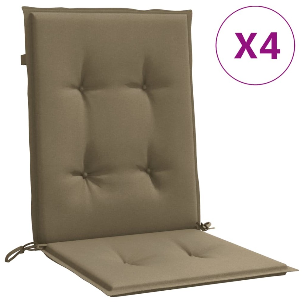 vidaXL Perne scaun cu spătar mic 4 buc. melanj taupe 100x50x4cm textil