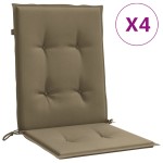 vidaXL Perne scaun cu spătar mic 4 buc. melanj taupe 100x50x4cm textil vidaXL Perne scaun cu spătar mic 4 buc. melanj taupe 100x50x4cm textil