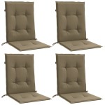 vidaXL Perne scaun cu spătar mic 4 buc. melanj taupe 100x50x4cm textil vidaXL Perne scaun cu spătar mic 4 buc. melanj taupe 100x50x4cm textil