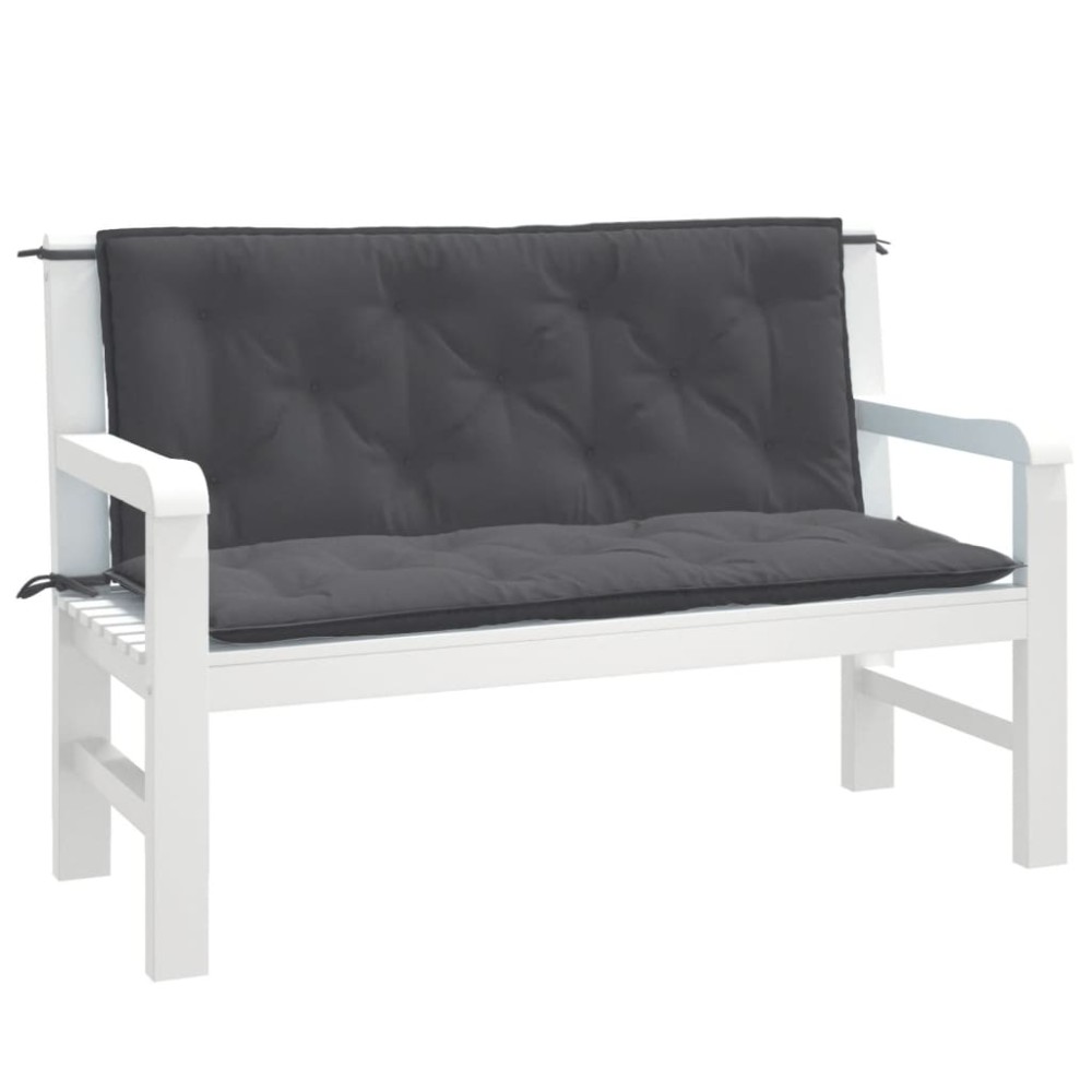 vidaXL Pernă bancă de grădină 2 buc melanj antracit 120x50x7 cm textil
