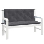 vidaXL Pernă bancă de grădină 2 buc melanj antracit 120x50x7 cm textil