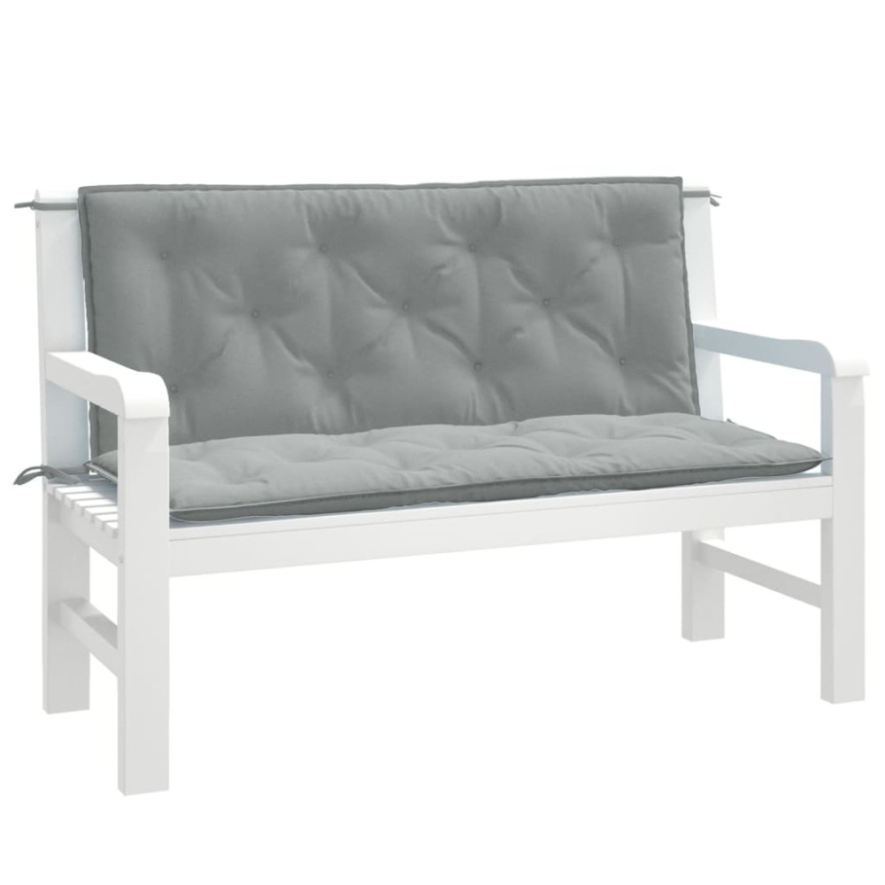 vidaXL Pernă bancă de grădină 2db melanj gri deschis 120x50x7cm textil
