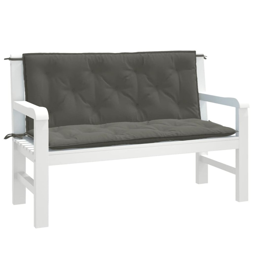 vidaXL Pernă bancă de grădină 2buc melanj gri închis 120x50x7cm textil