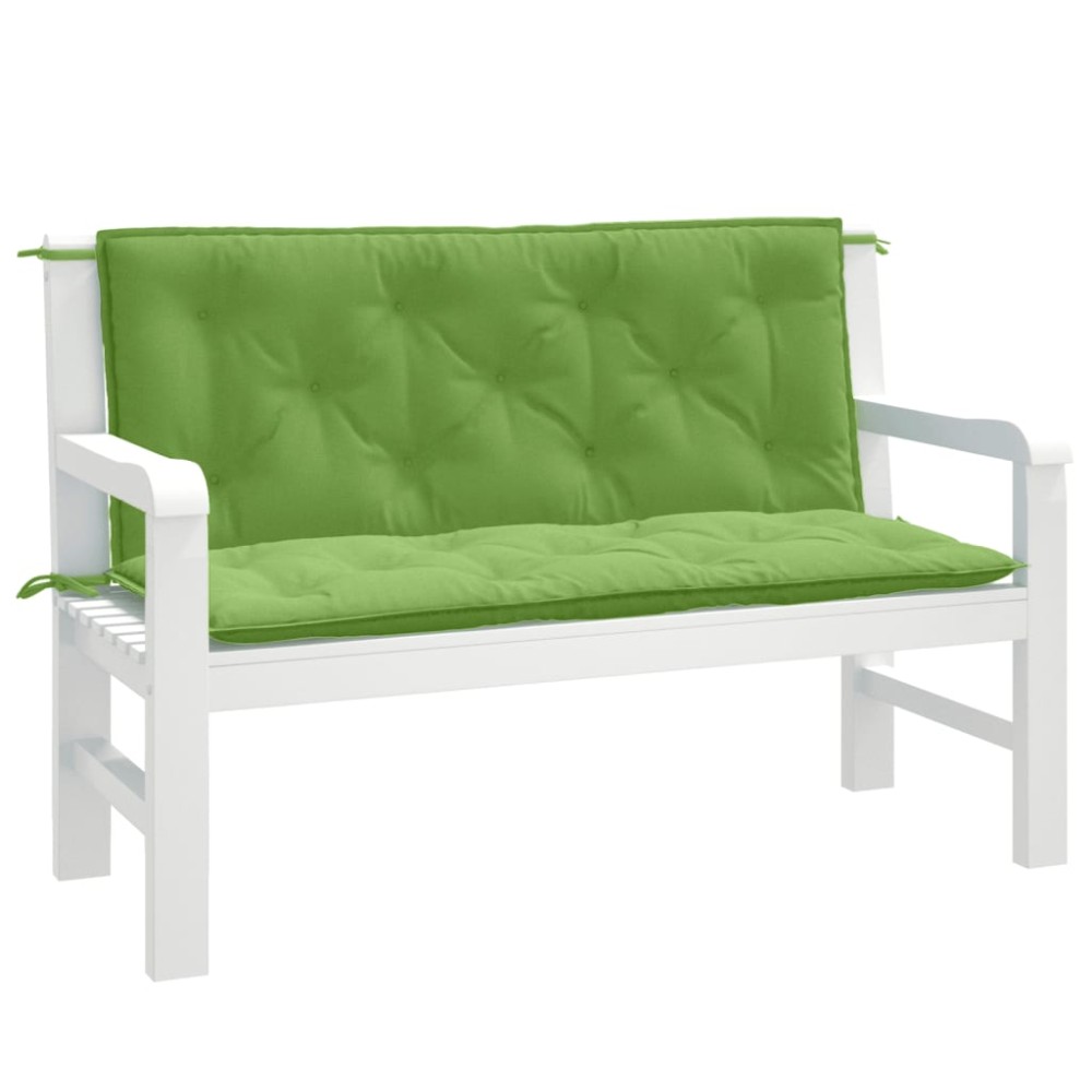 vidaXL Pernă bancă de grădină, 2 buc. melanj verde, 120x50x7 cm textil