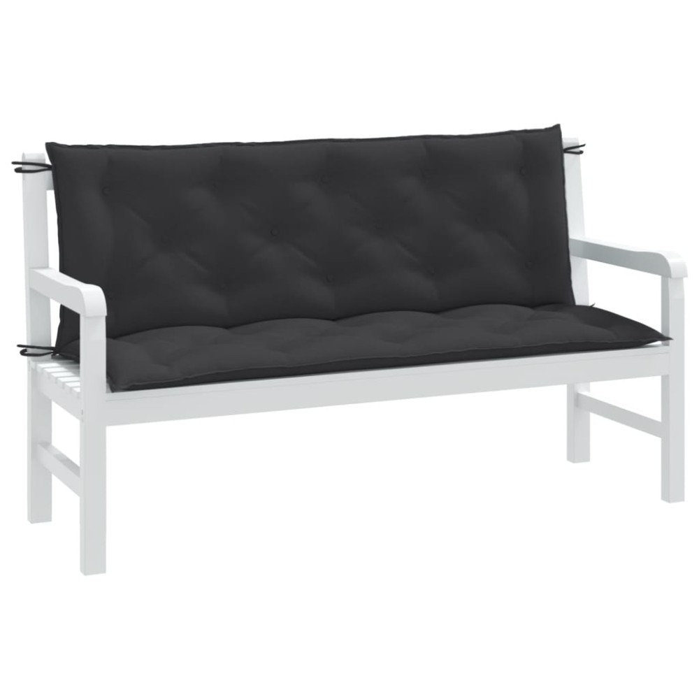 vidaXL Pernă bancă de grădină 2 buc melanj antracit 150x50x7 cm textil