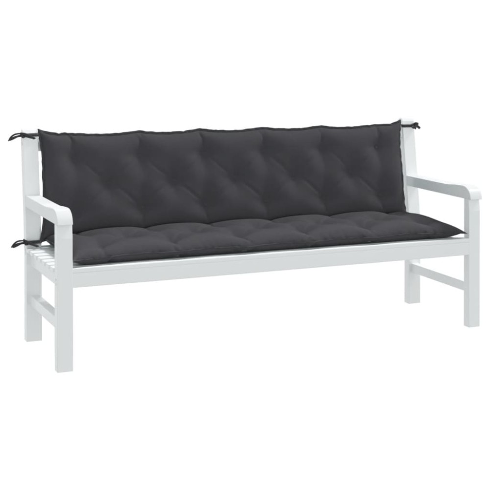 vidaXL Pernă bancă de grădină 2 buc melanj antracit 180x50x7 cm textil