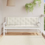 vidaXL Pernă bancă de grădină, 2 buc. melanj crem, 180x50x7 cm, textil vidaXL Pernă bancă de grădină, 2 buc. melanj crem, 180x50x7 cm, textil