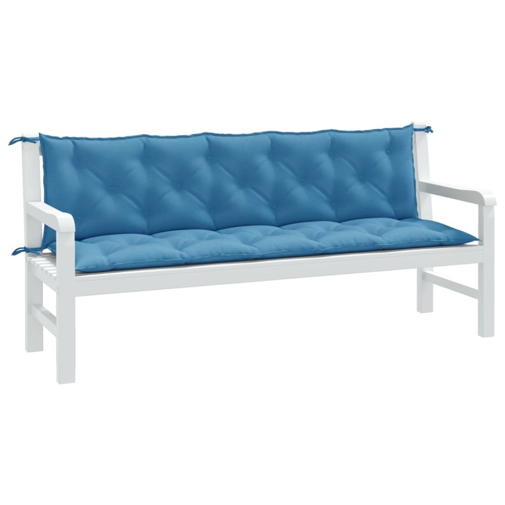 vidaXL Pernă bancă de grădină 2 buc melanj albastru 180x50x7 cm textil