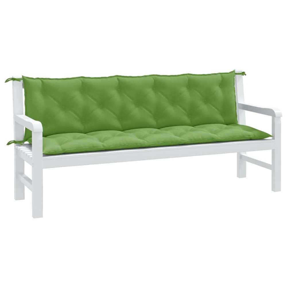 vidaXL Pernă bancă de grădină, 2 buc. melanj verde, 180x50x7 cm textil