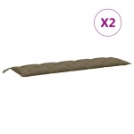 vidaXL Pernă bancă de grădină, 2 buc. melanj taupe, 180x50x7 cm textil