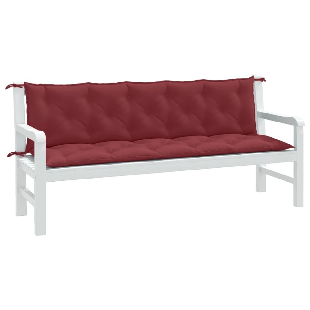 vidaXL Pernă bancă de grădină 2 buc melanj roșu vin 180x50x7 cm textil