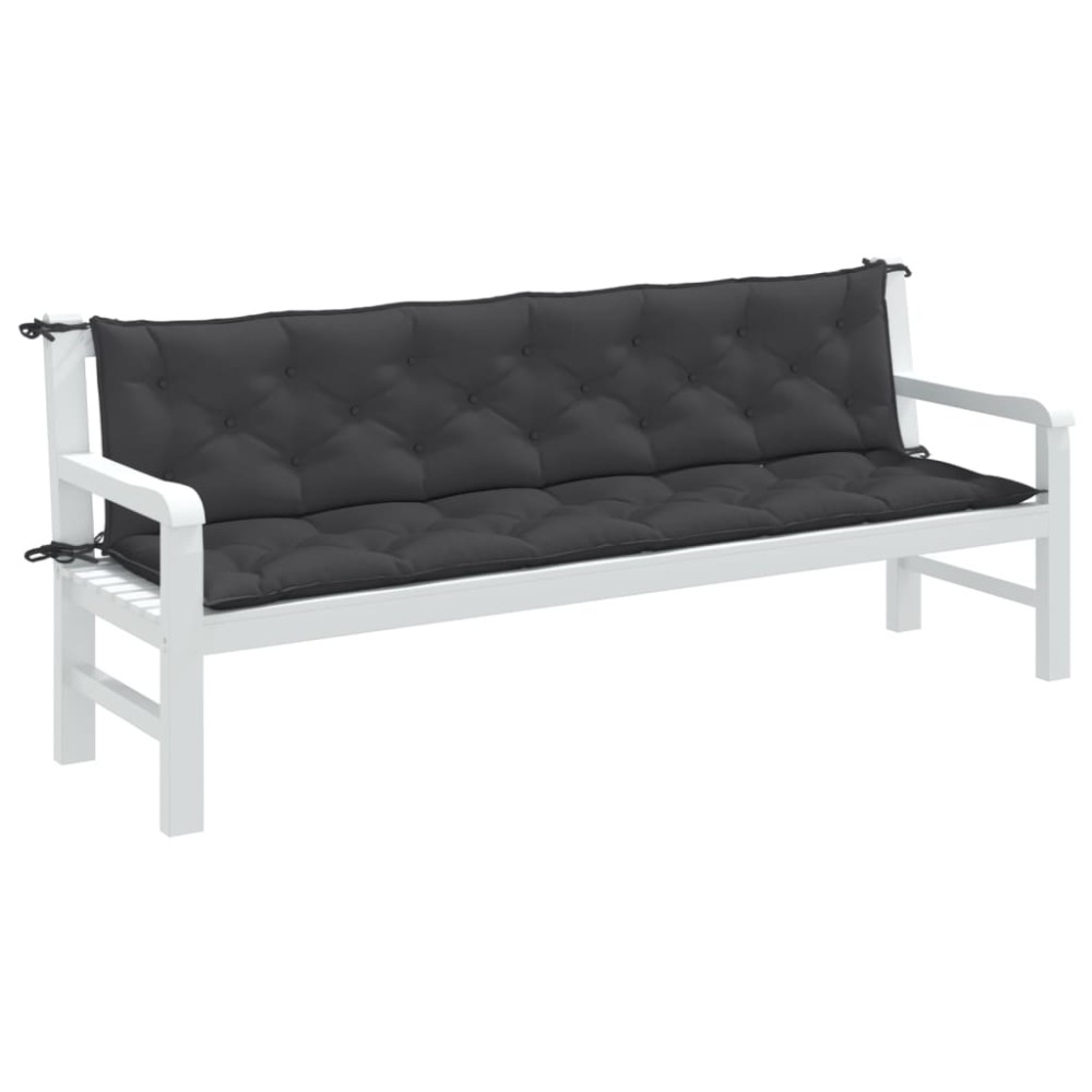 vidaXL Pernă bancă de grădină 2 buc melanj antracit 200x50x7 cm textil