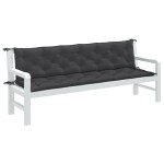 vidaXL Pernă bancă de grădină 2 buc melanj antracit 200x50x7 cm textil vidaXL Pernă bancă de grădină 2 buc melanj antracit 200x50x7 cm textil