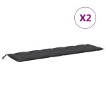 vidaXL Pernă bancă de grădină 2 buc melanj antracit 200x50x7 cm textil vidaXL Pernă bancă de grădină 2 buc melanj antracit 200x50x7 cm textil