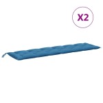 vidaXL Pernă bancă de grădină 2 buc melanj albastru 200x50x7 cm textil