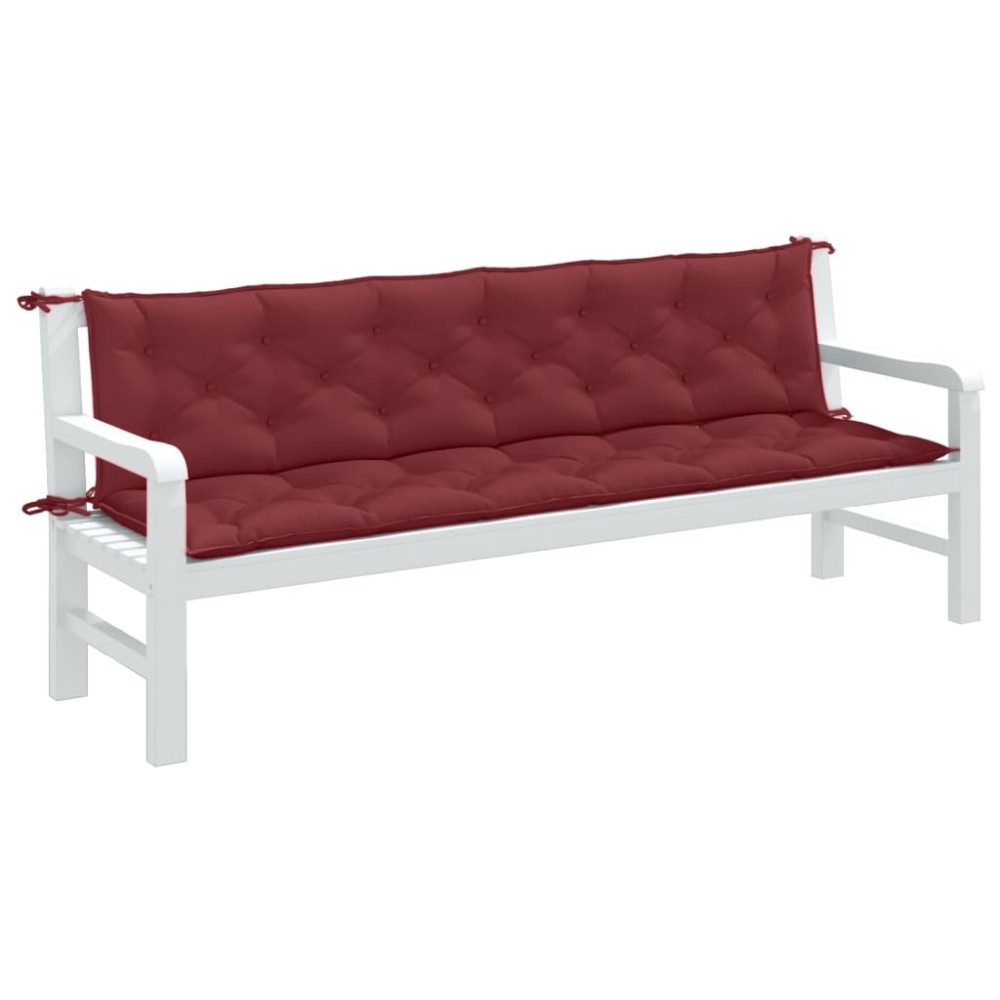 vidaXL Pernă bancă de grădină 2 buc melanj roșu vin 200x50x7 cm textil