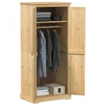vidaXL Șifonier Corona, 76x50x170 cm, lemn masiv de pin vidaXL Șifonier Corona, 76x50x170 cm, lemn masiv de pin