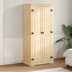 vidaXL Șifonier Corona, 76x50x170 cm, lemn masiv de pin vidaXL Șifonier Corona, 76x50x170 cm, lemn masiv de pin