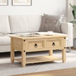 vidaXL Măsuță de cafea cu sertare Corona, 85x50x45 cm, lemn masiv pin