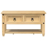vidaXL Măsuță de cafea cu sertare Corona, 85x50x45 cm, lemn masiv pin