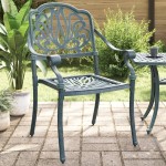 vidaXL Scaune de grădină, 2 buc., verde, aluminiu turnat