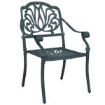 vidaXL Scaune de grădină, 2 buc., verde, aluminiu turnat